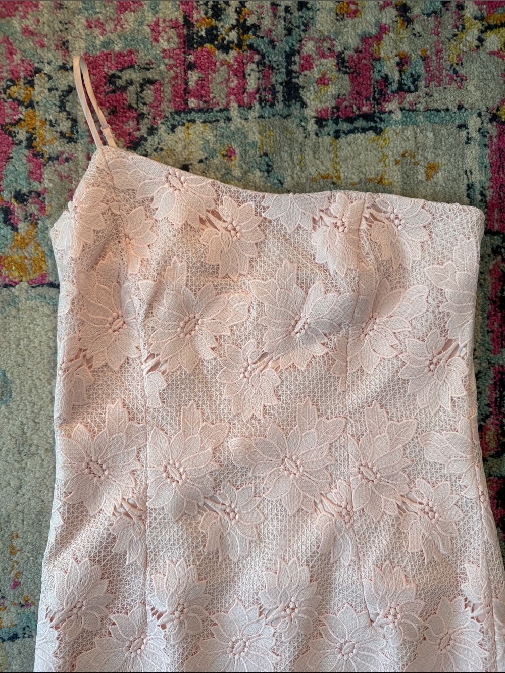 Bardot Maya Pink Lace One-Shoulder Midi Dress - Picture 4 of 7